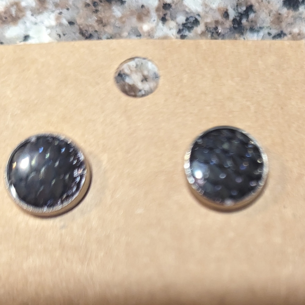 Black mermaid scales earrings